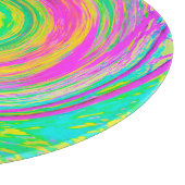 Groovy, Abstrakt, Lila und gelb, flüssiger Swirl Schneidebrett (Ecke)