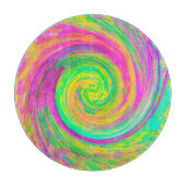 Groovy, Abstrakt, Lila und gelb, flüssiger Swirl Schneidebrett (Vorderseite)