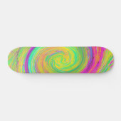 Groovy, Abstrakt, Lila und gelb, flüssiger Swirl Skateboard (Horizontal)