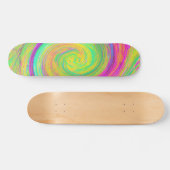 Groovy, Abstrakt, Lila und gelb, flüssiger Swirl Skateboard (Horizontal)