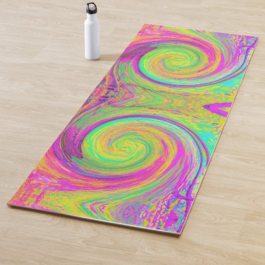 Groovy, Abstrakt, Lila und gelb, flüssiger Swirl Yogamatte (Beispiel)