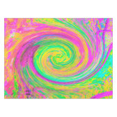 Groovy, Abstrakt, Lila und Gelb Rainbow Swirl Tischdecke (Vorderseite (Horizontal))