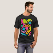Groovy Abstrakt Lizard im Stil der 1960er Jahre T-Shirt (Vorne ganz)