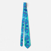 Groovy Abstrakt Ocean Blue und Green Liquid Swirl Krawatte (Rückseite)