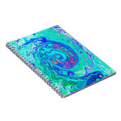 Groovy Abstrakt Ocean Blue und Green Liquid Swirl Notizblock (Rechte Seite)