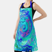 Groovy Abstrakt Ocean Blue und Green Liquid Swirl Schürze (InSitu)