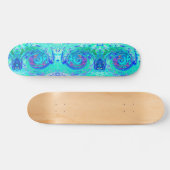 Groovy Abstrakt Ocean Blue und Green Liquid Swirl Skateboard (Horizontal)