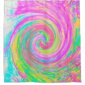 Groovy Abstrakt Pink und Blue Liquid Swirl Duschvorhang (Vorderseite)