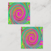 Groovy Abstrakt Pink und Türkis Swirl Empfehlungskarte (Vorne/Hinten)