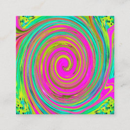 Groovy Abstrakt Pink und Türkis Swirl Empfehlungskarte