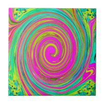 Groovy Abstrakt Pink und Türkis Swirl