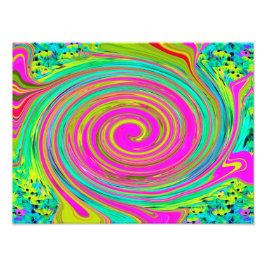 Groovy Abstrakt Pink und Türkis Swirl Fotodruck
