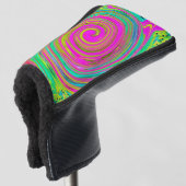 Groovy Abstrakt Pink und Türkis Swirl Golf Headcover (3/4 Vorderseite)
