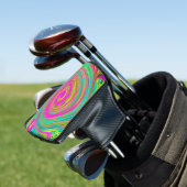 Groovy Abstrakt Pink und Türkis Swirl Golf Headcover (In Situ)