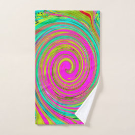 Groovy Abstrakt Pink und Türkis Swirl Handtuch