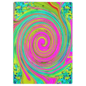 Groovy Abstrakt Pink und Türkis Swirl Klemmbrett (Rückseite)