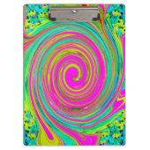 Groovy Abstrakt Pink und Türkis Swirl Klemmbrett (Vorderseite)