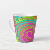 Groovy Abstrakt Pink und Türkis Swirl Milchtasse (Linke Ecke)
