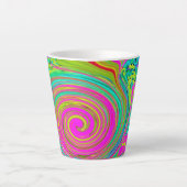 Groovy Abstrakt Pink und Türkis Swirl Milchtasse (Vorderseite)