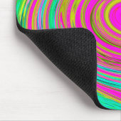 Groovy Abstrakt Pink und Türkis Swirl Mousepad (Ecke)