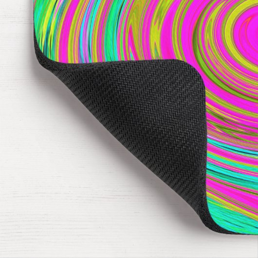 Groovy Abstrakt Pink und Türkis Swirl Mousepad (Ecke)
