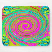 Groovy Abstrakt Pink und Türkis Swirl Mousepad (Vorne)