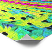 Groovy Abstrakt Pink und Türkis Swirl Poster (Ecke)