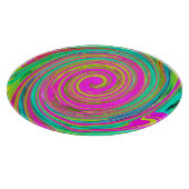 Groovy Abstrakt Pink und Türkis Swirl Schneidebrett (Ecke)