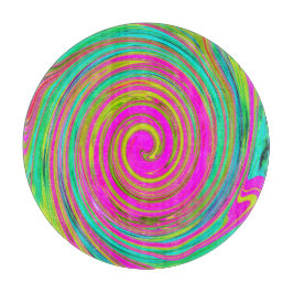 Groovy Abstrakt Pink und Türkis Swirl Schneidebrett