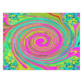 Groovy Abstrakt Pink und Türkis Swirl Tischdecke (Vorderseite (Horizontal))