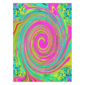 Groovy Abstrakt Pink und Türkis Swirl Tischdecke (Vorderseite)