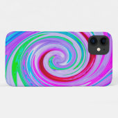 Groovy Abstrakt Red Swirl auf Lila und rosa Case-Mate iPhone Hülle (Rückseite (Horizontal))