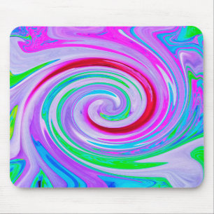 Groovy Abstrakt Red Swirl auf Lila und rosa Mousepad