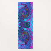 Groovy Abstrakt Retro Blau und Lila Swirl Yogamatte (Vorderseite)