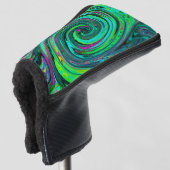 Groovy Abstrakt Retro Green und Magenta Swirl Golf Headcover (3/4 Vorderseite)