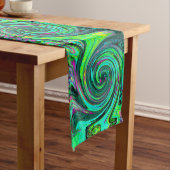 Groovy Abstrakt Retro Green und Magenta Swirl Großer Tischläufer (Beispiel)
