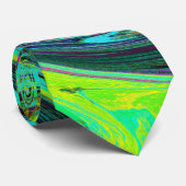 Groovy Abstrakt Retro Green und Magenta Swirl Krawatte (Gerollt)