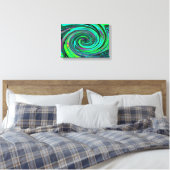 Groovy Abstrakt Retro Green und Magenta Swirl Leinwanddruck (Insitu (Schlafzimmer))
