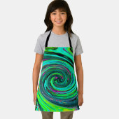 Groovy Abstrakt Retro Green und Magenta Swirl Schürze (Insitu)
