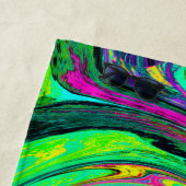 Groovy Abstrakt Retro Green und Magenta Swirl Strandtuch (Beispiel)