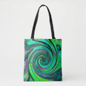 Groovy Abstrakt Retro Green und Magenta Swirl Tasche (Vorderseite)