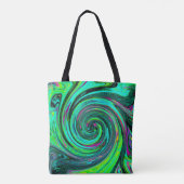 Groovy Abstrakt Retro Green und Magenta Swirl Tasche (Rückseite)