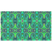 Groovy Abstrakt Retro Green und Magenta Swirl Tischdecke (Vorderseite (Horizontal))