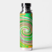 Groovy Abstrakt Retro Grün und Hot Pink Swirl Trinkflasche (Links)