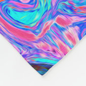 Groovy Abstrakt Retro Grün und Lila Swirl Fleecedecke (Ecke)
