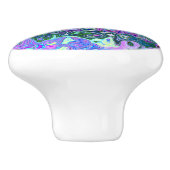 Groovy Abstrakt Retro Grün und Lila Swirl Keramikknauf (Seitenansicht)