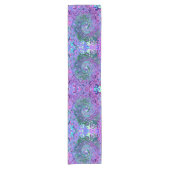 Groovy Abstrakt Retro Grün und Lila Swirl Kurzer Tischläufer (Vorderseite)