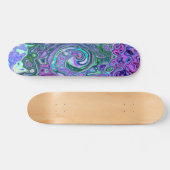 Groovy Abstrakt Retro Grün und Lila Swirl Skateboard (Horizontal)
