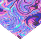 Groovy Abstrakt Retro Grün und Lila Swirl Tischdecke (Schrägansicht)