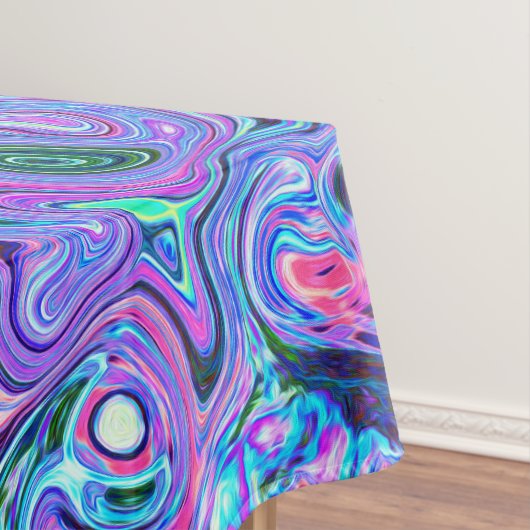 Groovy Abstrakt Retro Grün und Lila Swirl Tischdecke (Beispiel)